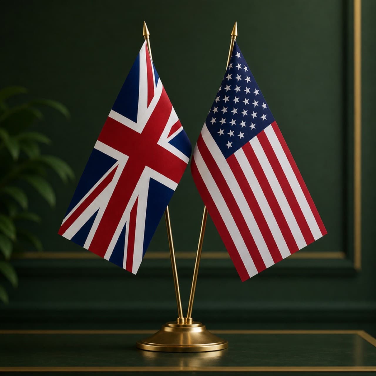 UK and US flags representing the transatlantic trade relationship and the removal of US tariffs on UK-made whisky following the King's State Visit